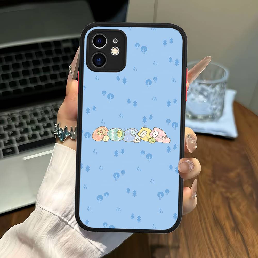 Cartoon S-sumikko Gurashi For IPhone 16 15 14 Plus 13 12 11 Pro Max X XS MAX Translucent Matte Shockproof Cover