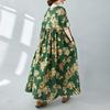 Short Sleeve Plus Size Cotton Vintage Floral New In Dresses for Women Casual Loose Long Summer