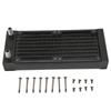 Water Cooling Radiator 8 Pipes 9.5mm Faucet 80mm Dual Fans Aluminum Heat Exchanger with Screws for Computer Printer