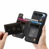 For Google Pixel 9 Pro XL Case with Card Holder Retro Leather+TPU Zipper Phone Cover