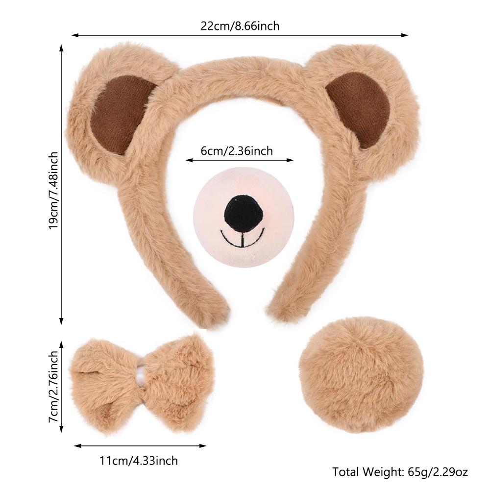 Halloween Headband Nose Tail Bow Tie Holiday Masquerade Dog Cosplay Costume for Kids and Adults