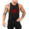 Muscleguys Red Spider Printed Running Vests Mens Gym Tank Tops Cotton Breathable Fitness Sleeveless T-Shirt Bodybuilding Training Clothing
