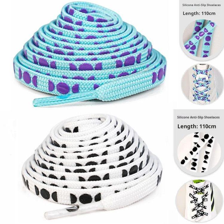 New Silicone Anti Slip Rope Shoelace for Non-slip Shoelaces 110cm Sneakers Tennis Football Flat Shoe Laces Shoes Accessories
