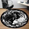 1pc Wolf YinYang Office Round Area Rug, Under Office Chairs Bedroom Living Room Home Decor, Room Deco, Available in Various Sizes