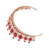 Crown Red Rhinestone Retro Semicircle Hair Accessories Crown for Wedding Party Prom