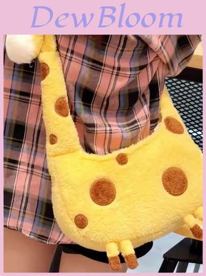 Giraffe Plush Animal Shoulder Bag With Zipper Closure For Daily Casual Wear