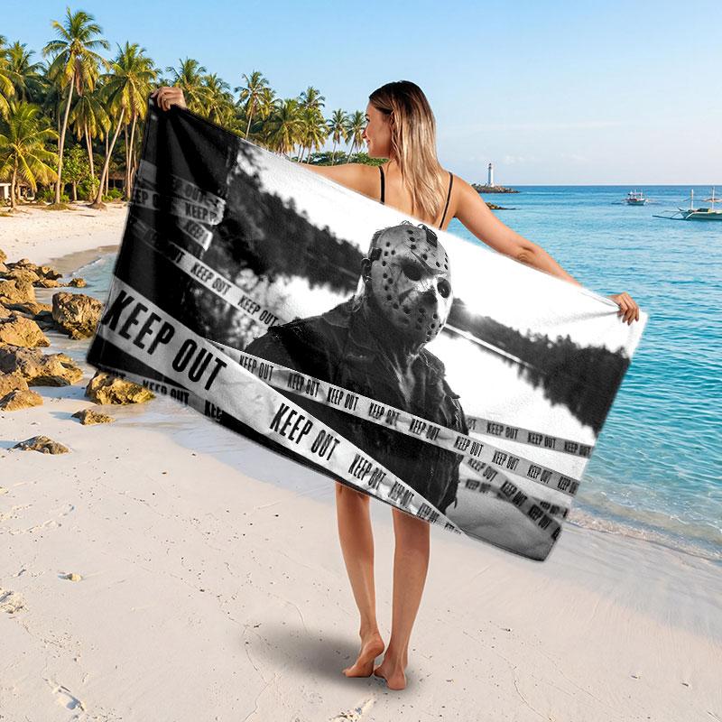 Large Beach TowelFriday the 13th Jason Voorhees Soft Absorbent Towel Beach Bath Home Use