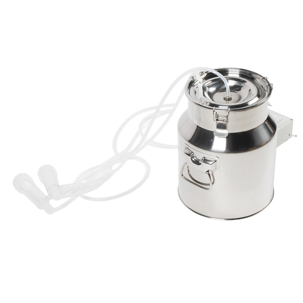 14L Goat Electric Milking Machine Portable Plug In Pulsating Vacuum Pump 304 Stainless Steel Bucket
