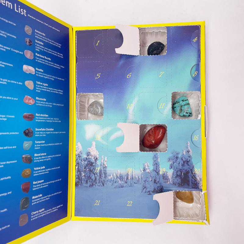 24-Day Mineral Advent Calendar - Crystal & Gemstone Collection Surprise Box