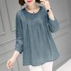 Summer Women's Clothing Solid Cotton Linen Round Neck Short Sleeve Female Clothing Large Loose Slim Breathable Casual Tops