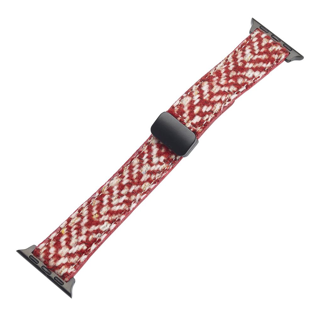 Genuine Cow Leather+Wool Watch Band for Apple Watch Ultra 3 2 1 49mm/Series 11 10 46mm/9 8 7 45mm/SE3 SE2 SE 6 5 4 44mm/3 2 1 42mm Wrist Strap