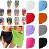 Summer Women Short Solid Sarong Swimsuit Coverups Beach Bikini Wrap Sheer Short Skirt Chiffon Skirt Scarf Swimwear Cover-ups