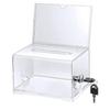 Transparent Acrylic Donation Box with Locks Coin Storage Container Feedback Suggestion Cases Raffle Ticket Box Cube Tip Box