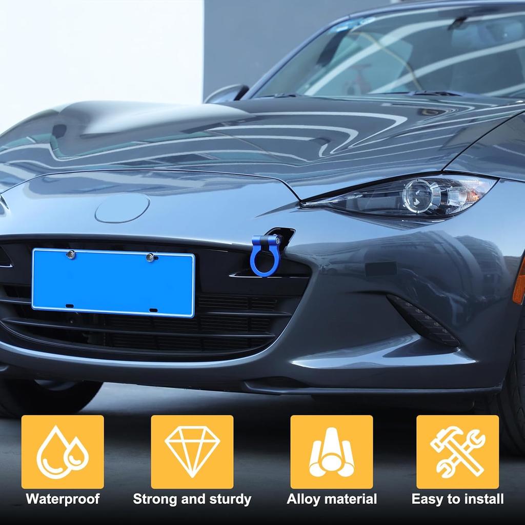 CHEAYAR Track Racing Style Car Front Bumper Tow Hook Compatible with Mazda MX-5 Miata 2016-2024 2025, Car Refitted Front Rear Bumper Trailer Ring Eye