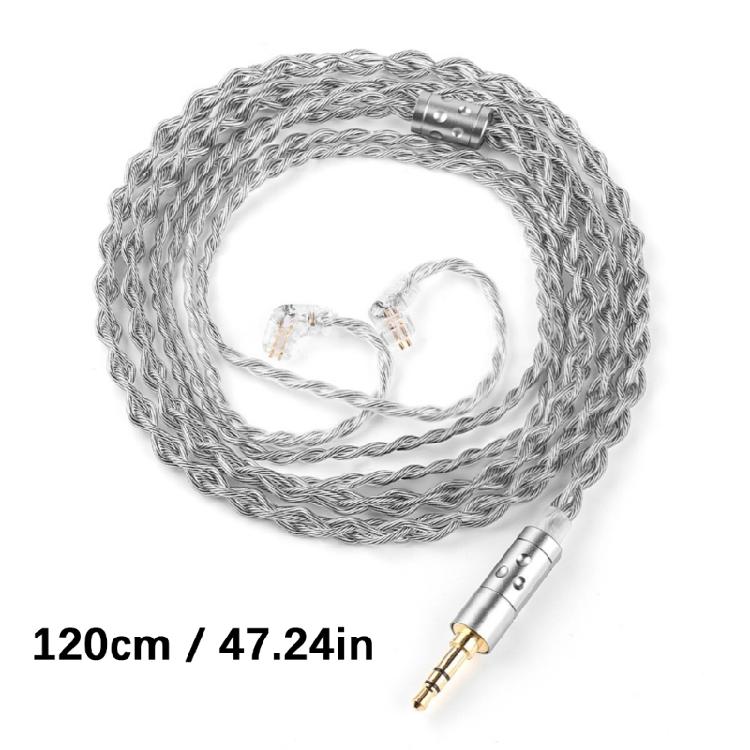 Flexible Silver Plated OFC 2Pin Earphone Cable Featuring 336Core Structure And Universal Compatibility 3.5mm Plugs