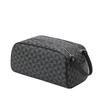 Fashionable Embossed Large Capacity Portable Makeup Cosmetic Bag Double Zipper Handheld Wash Bag Storage Organizer
