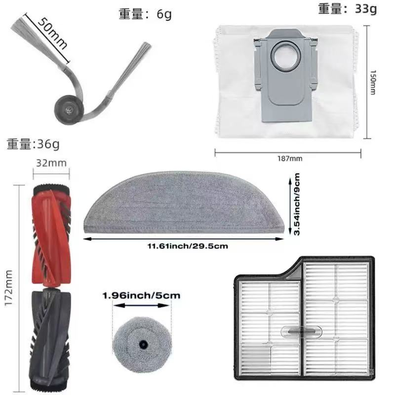 For Roborock S9 MaxV Ultra / Saros 10 / S90ver / A1460RR Robot Vacuum Accessorie Main Side Brushe Mop Cloth HEPA Filter Dust Bag
