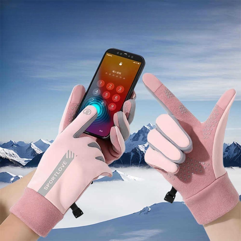 1 Paar Wasserdichte Touchscreen-Skihandschuhe Unisex Wintersport Thermofleece-Futter Kältebeständig für Männer Frauen Outdoor