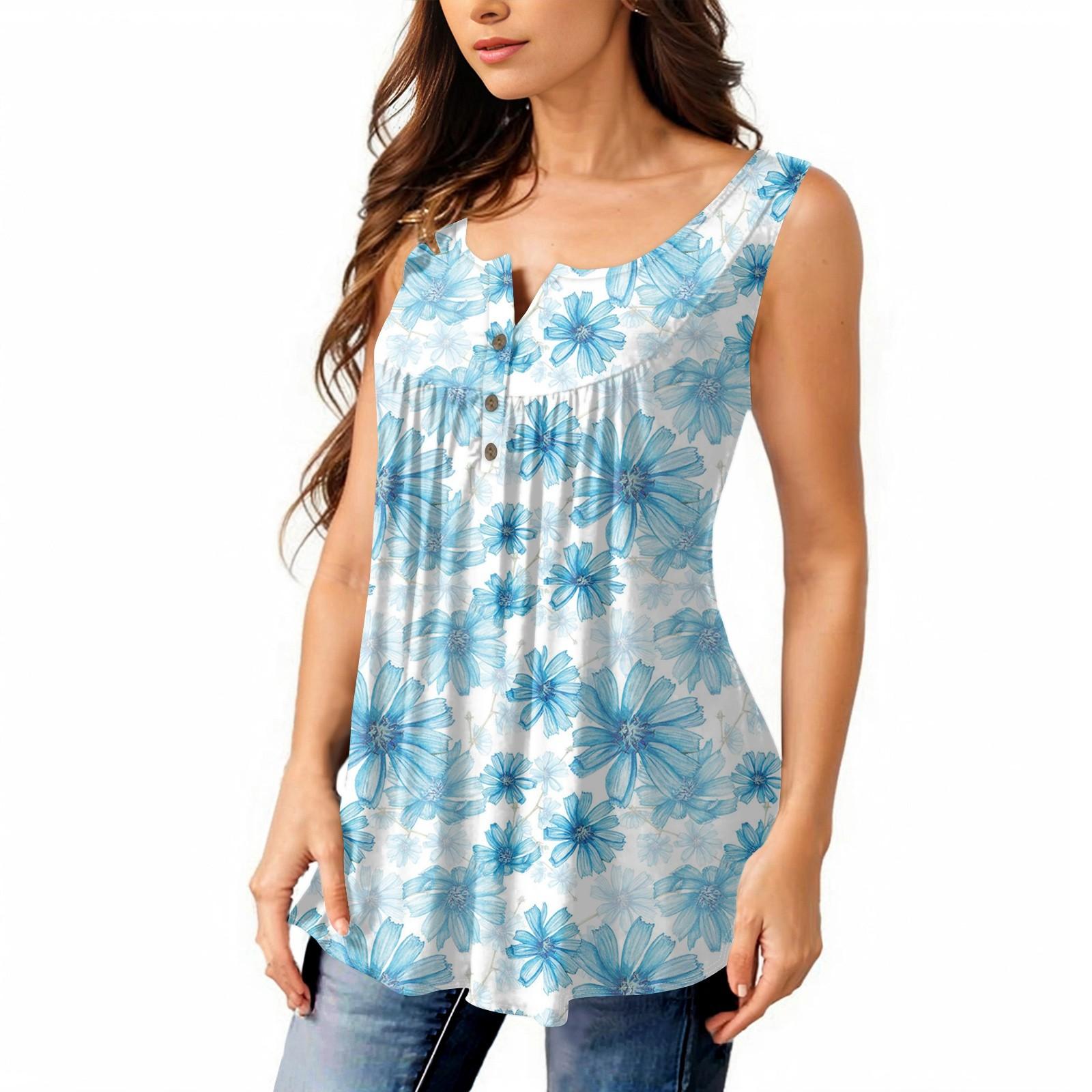 

Женская мода плиссированная безрукавка повседневная футболка жилет топ на пуговицах M