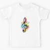 Rainbow Music Note Design Kids T-Shirt