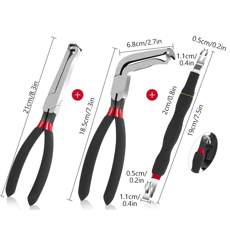 

8 60-Degree Electrical Disconnect Pliers For Automotive Connectors & Sensors - Angled Wire Plug Removal Tool чорний