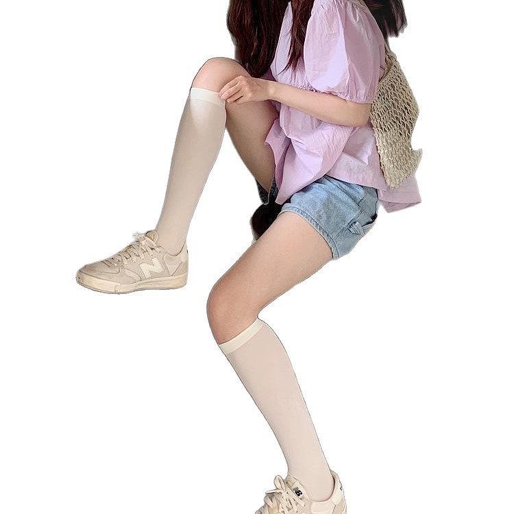 Women's Velvet Thigh High Stockings - Black Over Knee & Mid High Socks