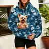 Women's Christmas Print Hoodie with Large Pet Pocket, Casual Long Sleeve Pullover Sweatshirt