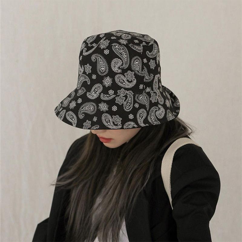 Nuovi Cappelli a Secchiello Streetwear Paisley Hip Hop Uomo Donna Cotone Morbido Tendenza Moda Classico Retrò Comodo Protezione Solare Cappelli da Pescatore
