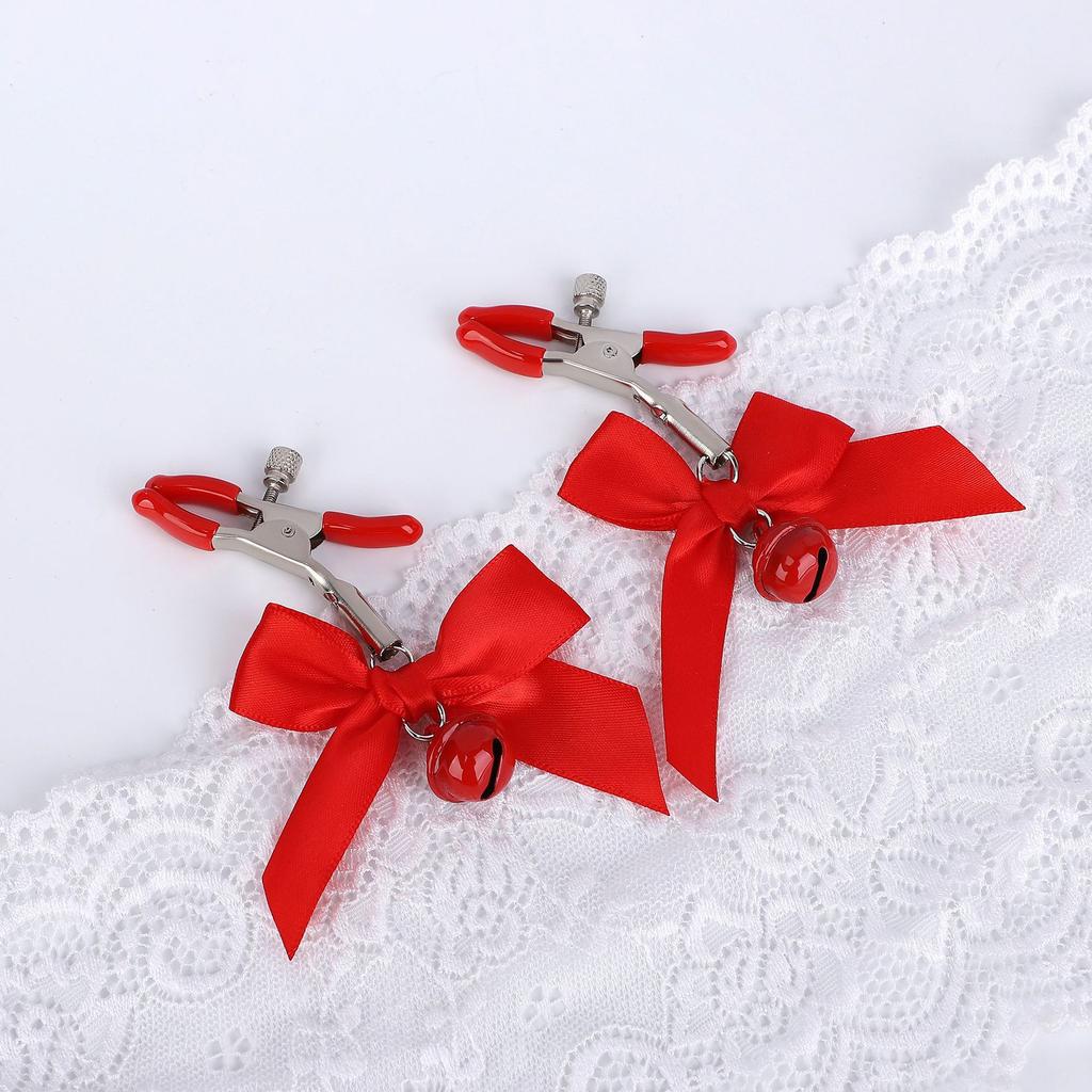 Sex toys props bow bell nipple clips women flirt teasing teasing twitches adult products