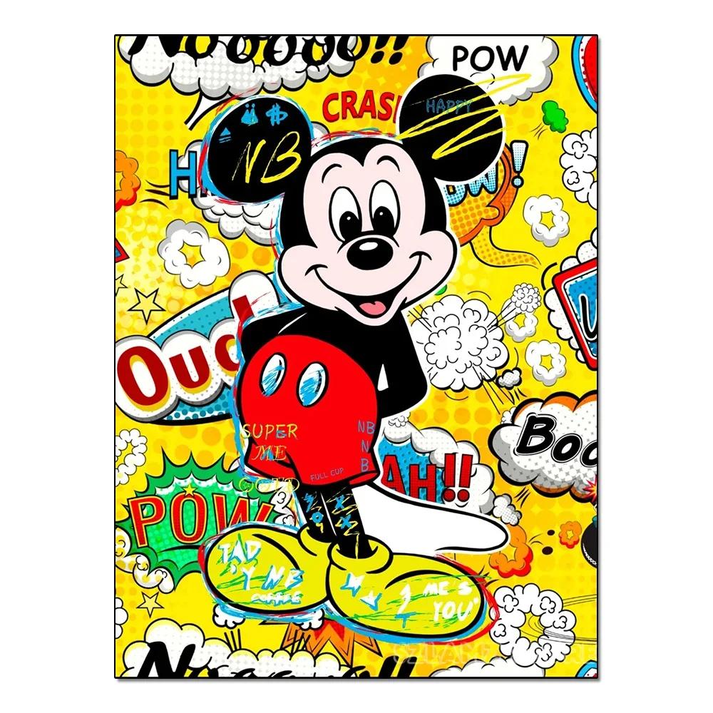 5D DIY Color Mickey Diamond Painting Kit Tidal Graffiti Cross Stitch Handmade Diamond Mosaic Embroidery Art Gift