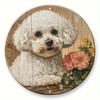 1pc 2d Flat Wood Round Wooden Sign - 20cm Art Painting Wreath Decorative Plates Entrance Decor Gift Mask Theme for Bar Cafe Club Home Room Wall Decor