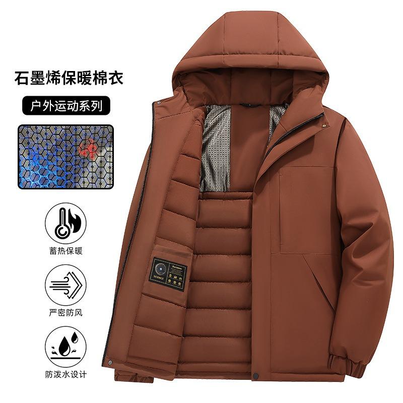 Graphene cotton-padded clothes, warm cotton-padded clothes, winter new thickened cotton-padded jackets, outdoor jackets, casual versatile jackets