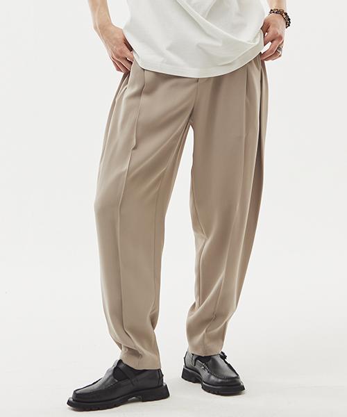 SEVENSELAH Hubis Transform Double Pleated Slacks Beige