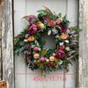 Artificial Wreath Peony Rose Garland with Leaves Vine Spring Summer Front Door Hanging Wreath for Farmhouse Office Home Wedding