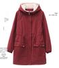 Women's 2024 Winter Fleece-Lined Parka: Mid-Length, Loose Fit, Plus Size, Thick Cotton Coat for Middle-Aged Moms