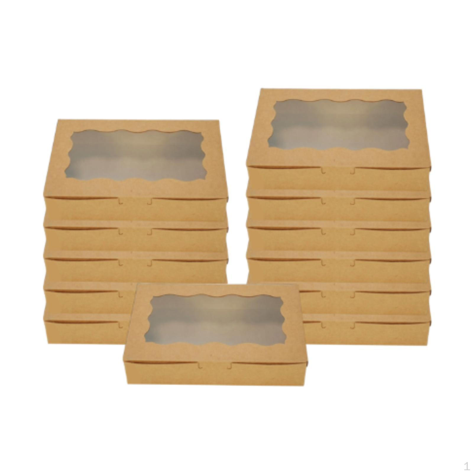 

Набор из 12 маленьких контейнеров для угощений с окошком для праздничных десертов коричневый