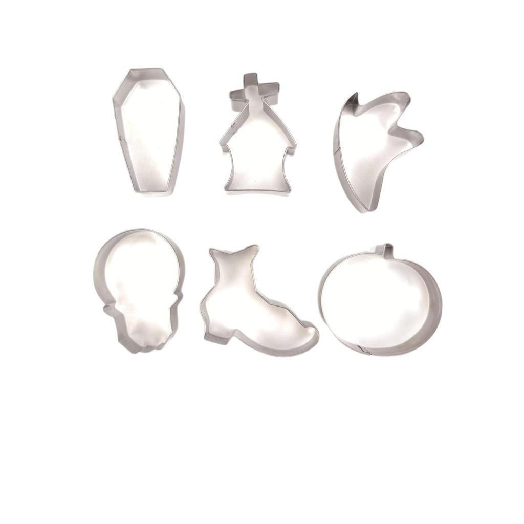 Cross-Border Halloween Stainless Steel Cookie Molds: Pumpkin, Ghost, Boots, Skull - DIY Pastry Cutters
