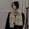 Christmas elk knitted scarf women's winter thickened warm versatile student atmosphere scarf New Year's red gift
