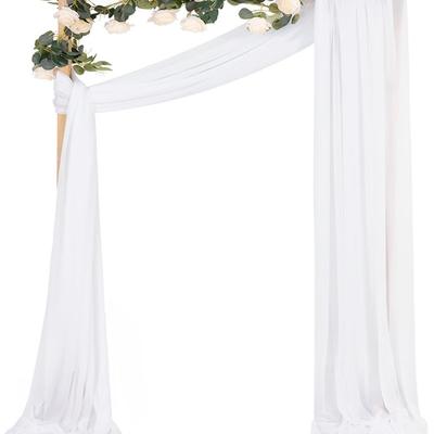 Wedding Chiffon Gauze Mantle Mori Lawn Outdoor Arch Decoration Drape Wedding Arrangement Cloth Mantle Pearl Chiffon Curtain
