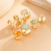 5pcs/7pcs Vintage Opening Rings Set Stackable Retro Metal Ring Chunky Smooth Rings  Daily Wear