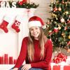 Pack of 5pcs Unisex LED Santa Hat Soft and Comfortable Pom Hats Headgears for Christmas Celebrations and Photo Props