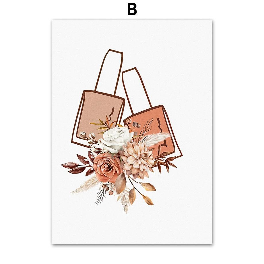 Abstract Boho Art Canvas Painting Hand Nail Polish Tools Nordic Prints Wall Pictures for Beauty Nail Salon Room Decor
