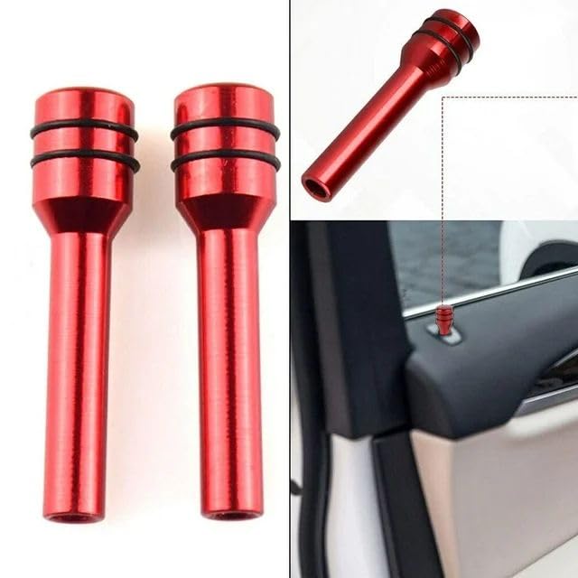 2pcs Red Car Door Lock Pin Door Fitting Modified Component Lock Knob