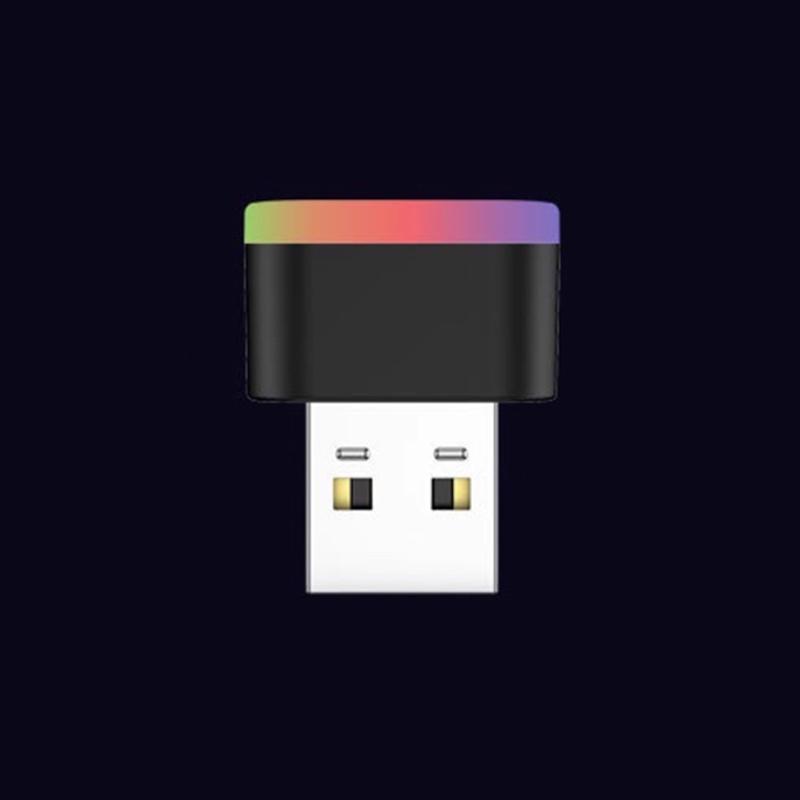 Car USB Rainbow Ambient Light Floor LED Light for Car Modification Wireless Decor No-Wire Mini Lamp