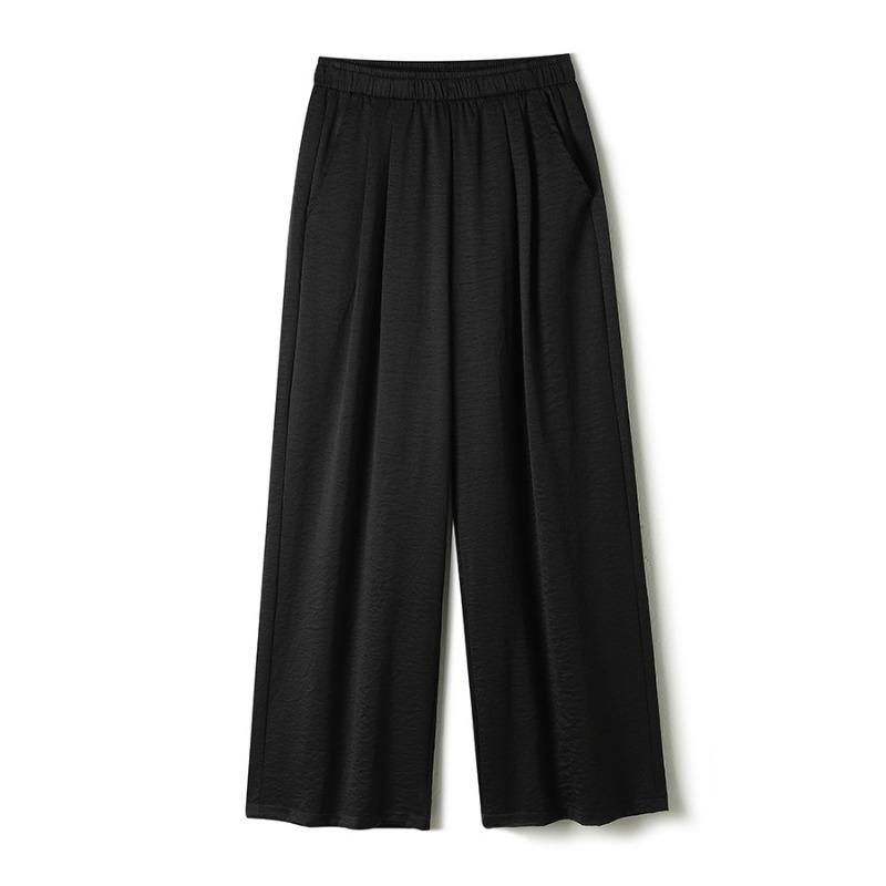 

Spring and summer Yamamoto pants women s clothing thin sports loose drape milk pants straight casual wide-leg acetic acid fabric M