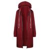 2022 herbst Winter Verdickung Casual Frauen Lange Hoodies Sweatshirt Mantel Zip Up Outer Mit Kapuze Jacke Taschen Outwear Tops