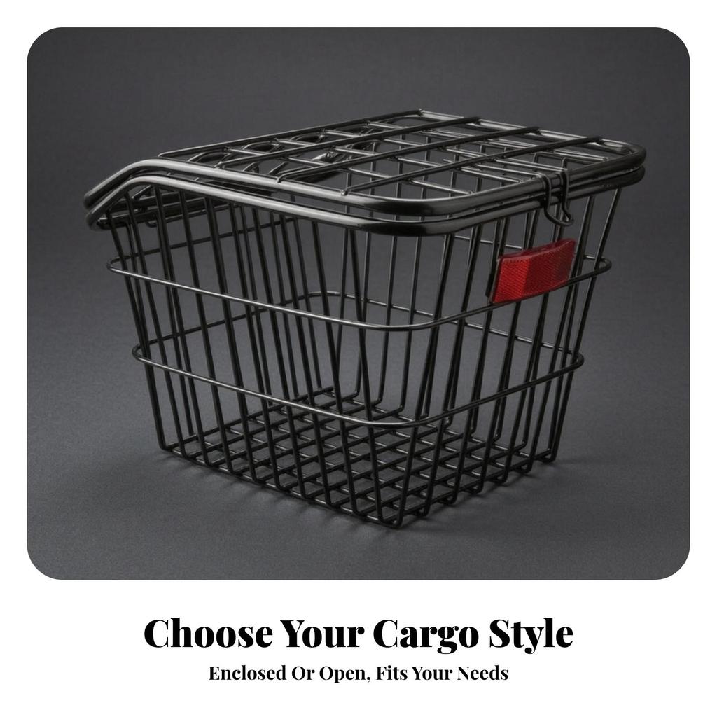 Cycle Rear Cargo Rack with Wire Basket | Metal Construction, RustResistant, Bike