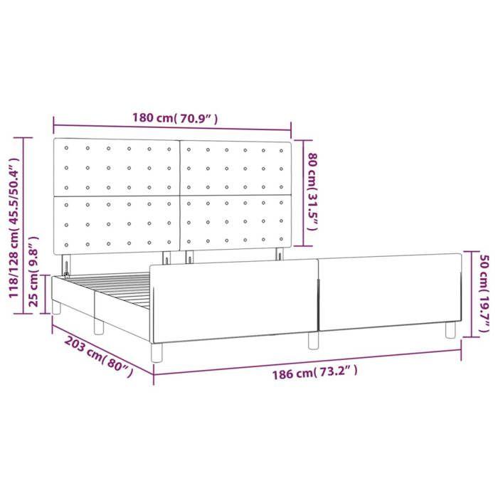 3125590 vidaXL Bed Frames with Headboard Cappuccino 180x200 Cm Faux Leather