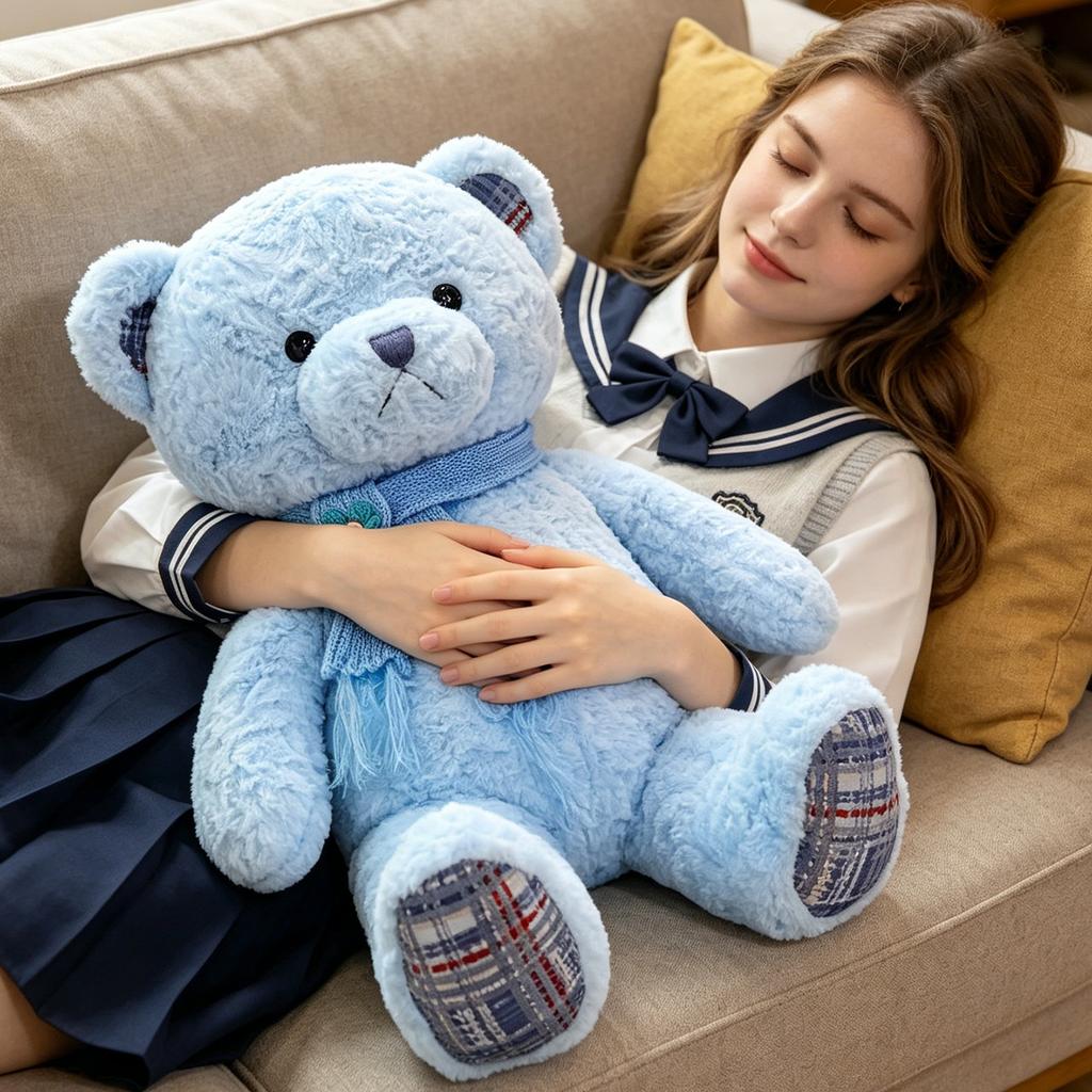 with Scarf Plush Toy, Soft Stuffed Animal for Kids Girls, Cuddle for Sleeping, Birthday Gift