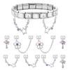 Fashion Crystal Heart Star Flower Moon Tassel Chain Pendant Italian Charm Link Fit 9mm Bracelet Stainless Steel Women DIY Making